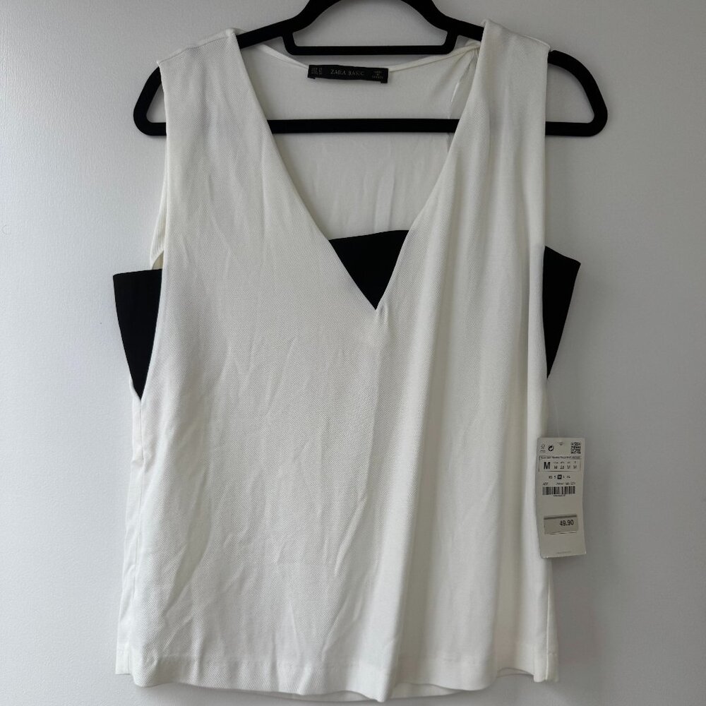 Zara Basic Black and White Tank (NWT)